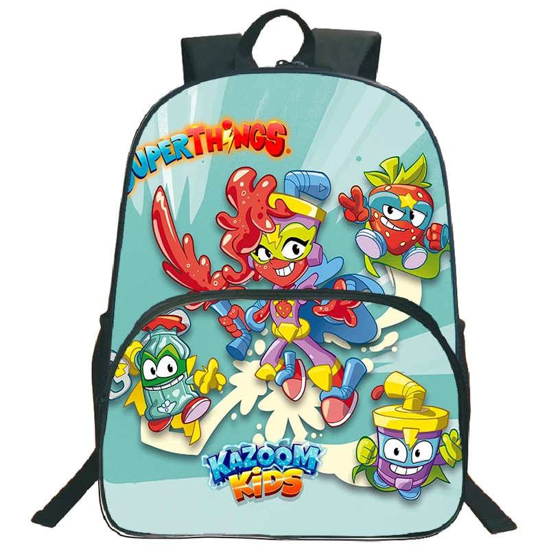 Game Superzings Backpack 16 Inch Boys Girls Bookbag Cartoon Daypack SuperThings School Bags Students Travel Bags Zipper Rucksack