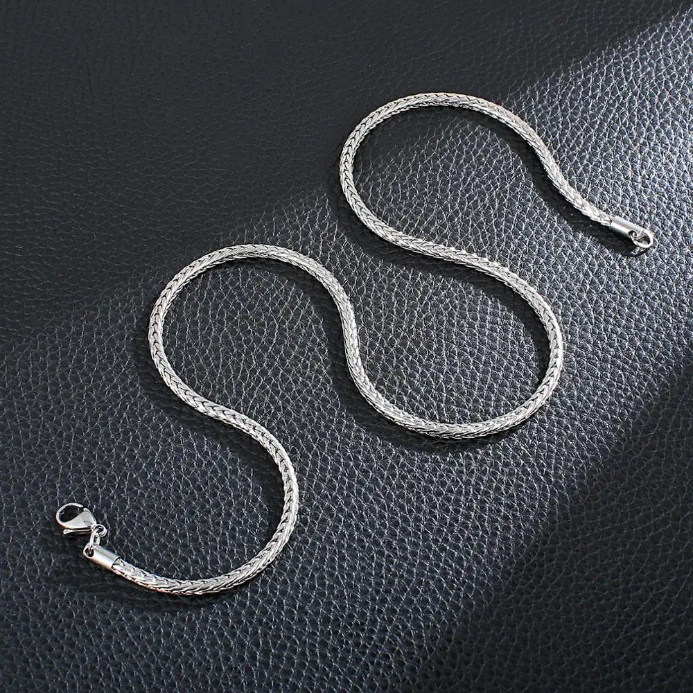 3.5mm Stainless Steel Snake Chain Necklace For Women Men Snake Link Chain Mens Womens Fashion Jewelry 15-37\
