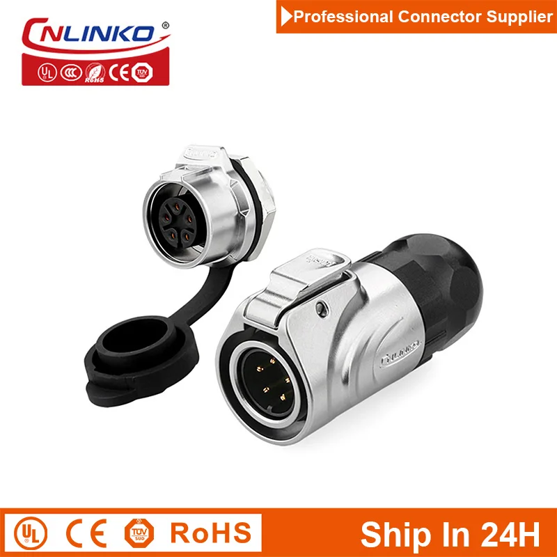 Cnlinko LP16 Aviation 5pin M16 Waterproof Circular Power Connector Male Female Socket Plug Wire Joint for Mechanical Engineering