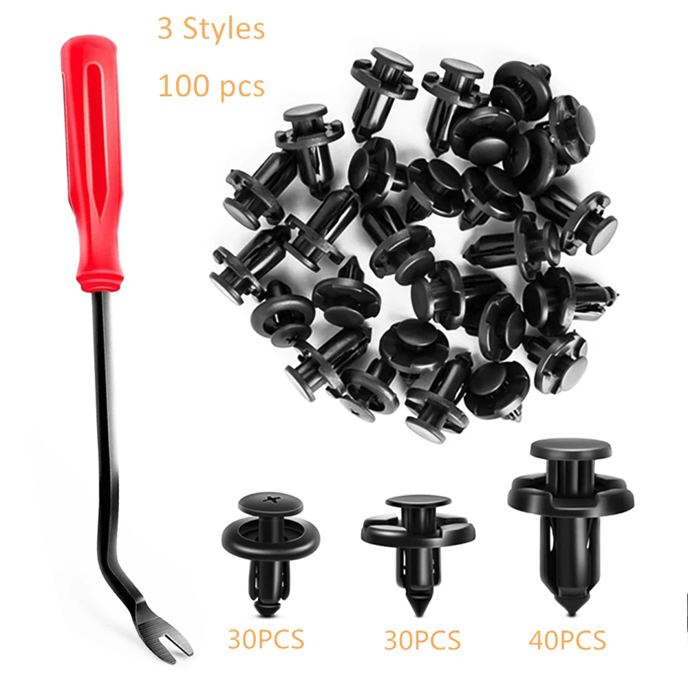 

Plastic Fender Clips Body Rivets Clips Car Door Clip Panel Audio Video Dashboard Dismantle Kits Installer Pry Tool 3Kinds 100PCS