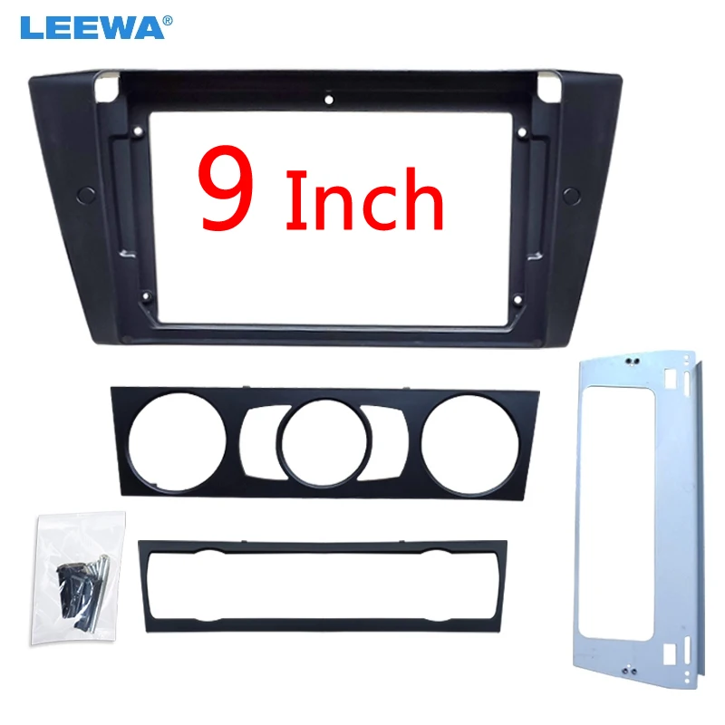 

LEEWA Car Audio 9-дюймовый адаптер рамки с большим экраном для BMW 3 серии 2Din CD/DVD-плеер, комплект рамки панели # CA3342