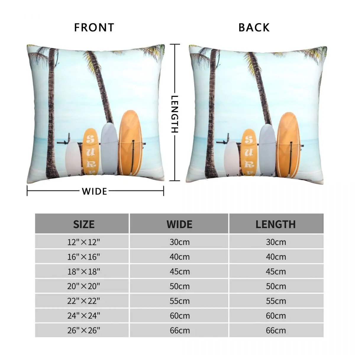 Choose Your Surfboard Square Pillowcase Polyester Linen Velvet Zip Decor Home Cushion Cover