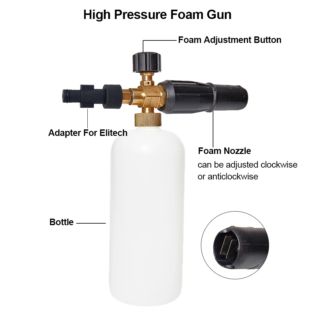 High Pressure Washer Foam Gun For Texas  Snow Foam Lance For Hitachi 1L Soap Foam Generator Foam Cannon Car Washer