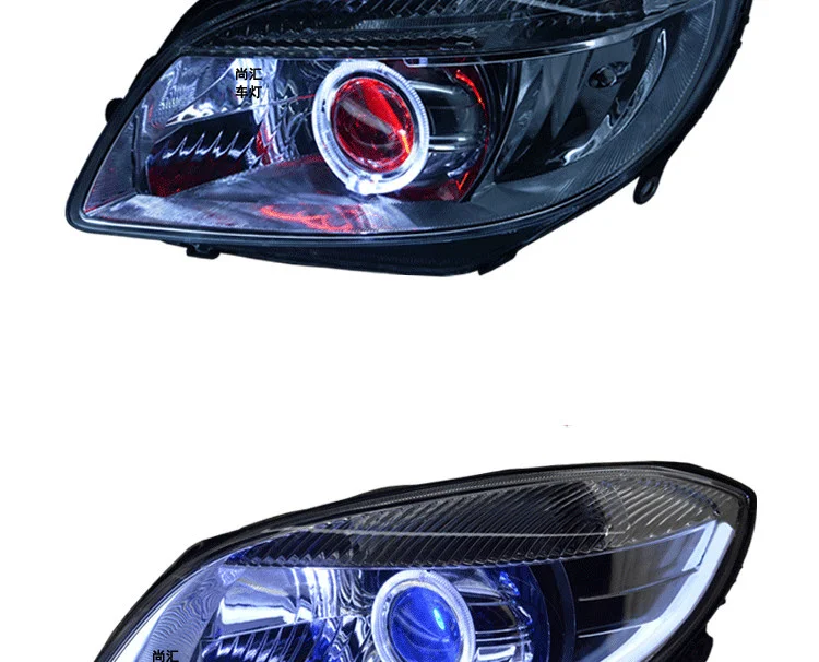 Eosuns Led reflektor HID dla Skoda Fabia 2008-2014 Cob Angel Eye światła do jazdy dziennej włącz sygnał z soczewki projektora