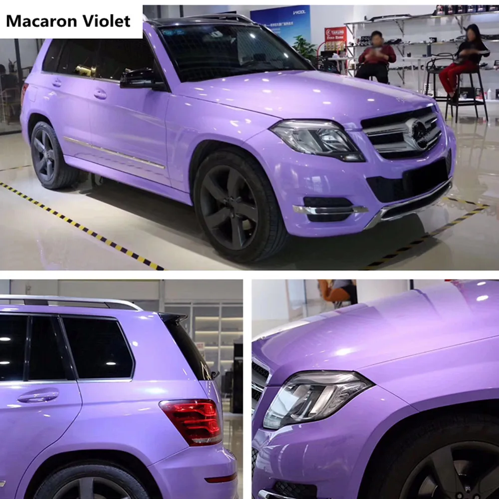 Sunice Macaron Purple Car Automobiles Car Styling Wrap Vinyl Film Glossy Car Body Decoration Film Car Accesories