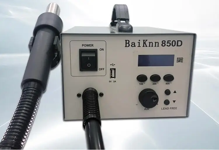 BK850D constant temperature hot air gun 600W adjustable temperature digital display Rework Station Solder 220V