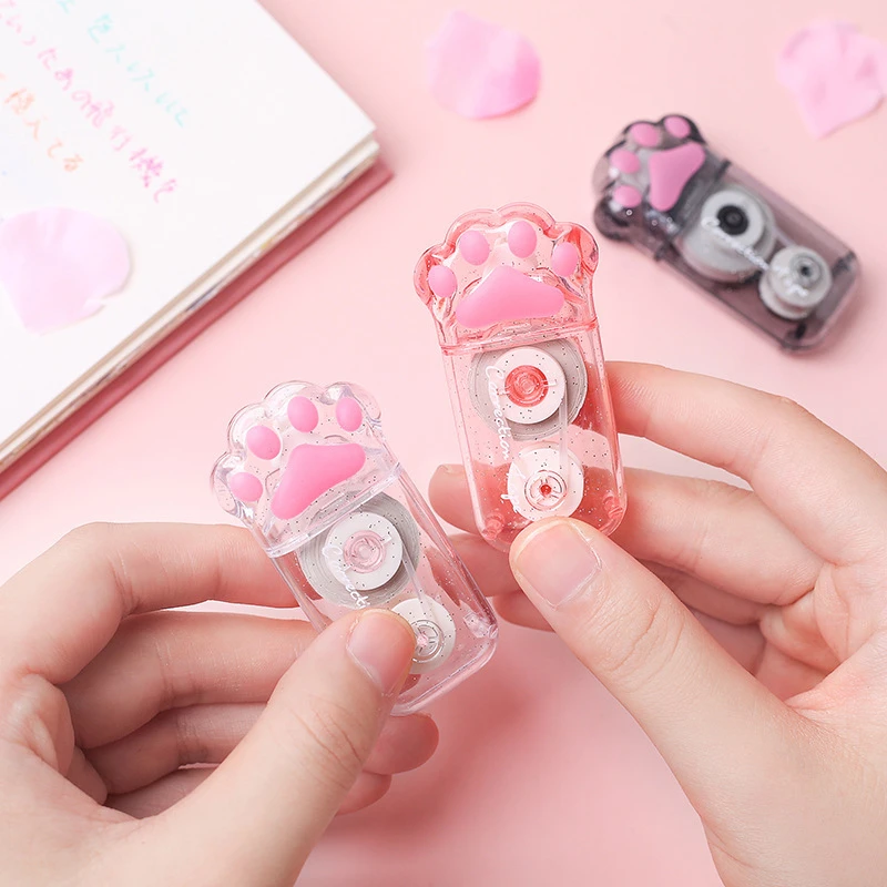 Kawaii Transparent Cat Paw 5mm*6M White Out Correction Tape Corrector Cute Office School Accessories Supplies Stationery Gift