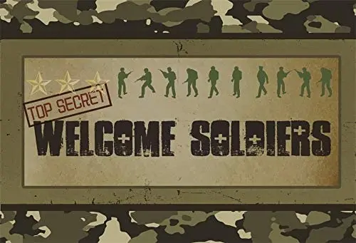 

Army Soldier Backdrop 7x5ft Welcome Soldiers Photography Background Three Stars Top Secret Camouflage Backdrop Birthday Party