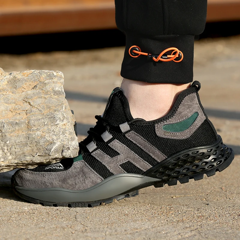 Men Work Safety Shoes Steel Toe Anti-Smashing Wear Light Comfortable Puncture-Proof Nail Penetration Resistance Security