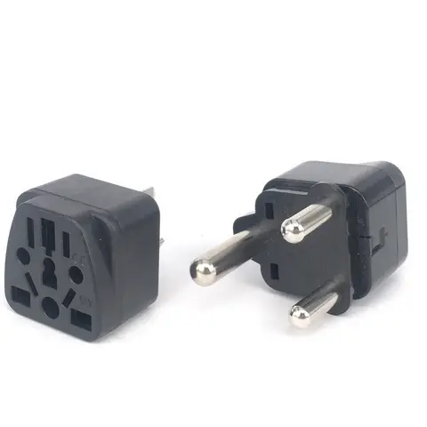 Adaptador convertidor Universal para viaje, toma de corriente CA tipo M, para Italia, Suiza, India, UE, EE. UU., AU, Reino Unido y Sudáfrica