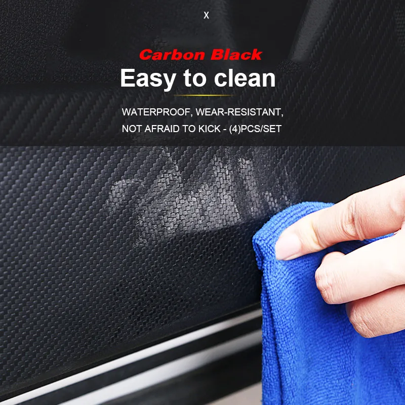 For Skoda Kodiaq Accessories Door Anti-Kick Sticker Carbon Fiber Protection Cover Side Door Edge Film Anti Scartch Pad 2017-2021