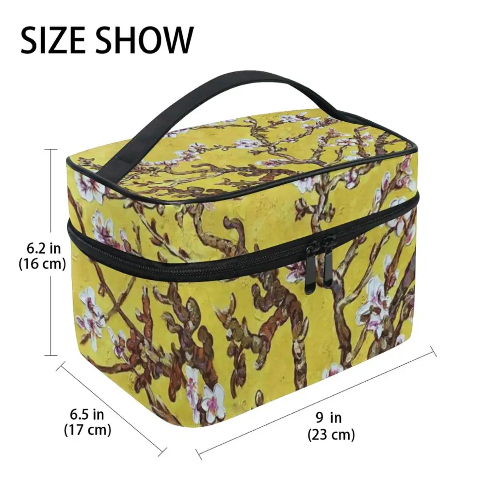 Women Cosmetic Bag Case High Capacity Makeup Bag High Quality Travel Organizer Makeup Bag Beautician Pouch Famous Painting Print