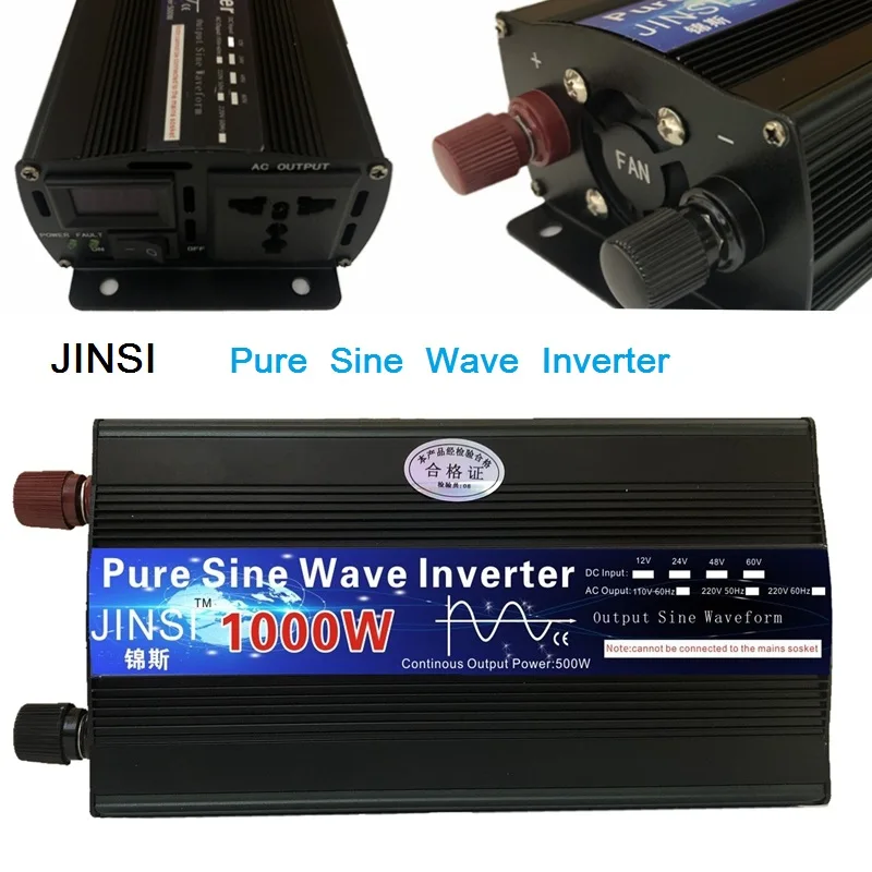 Czysta fala sinusoidalna inwerter 12V/24V 220V 1000w 2000w 2600W transformator napięcia przetwornica napięcia DC12V na AC 220V konwerter LED wyświetlacz