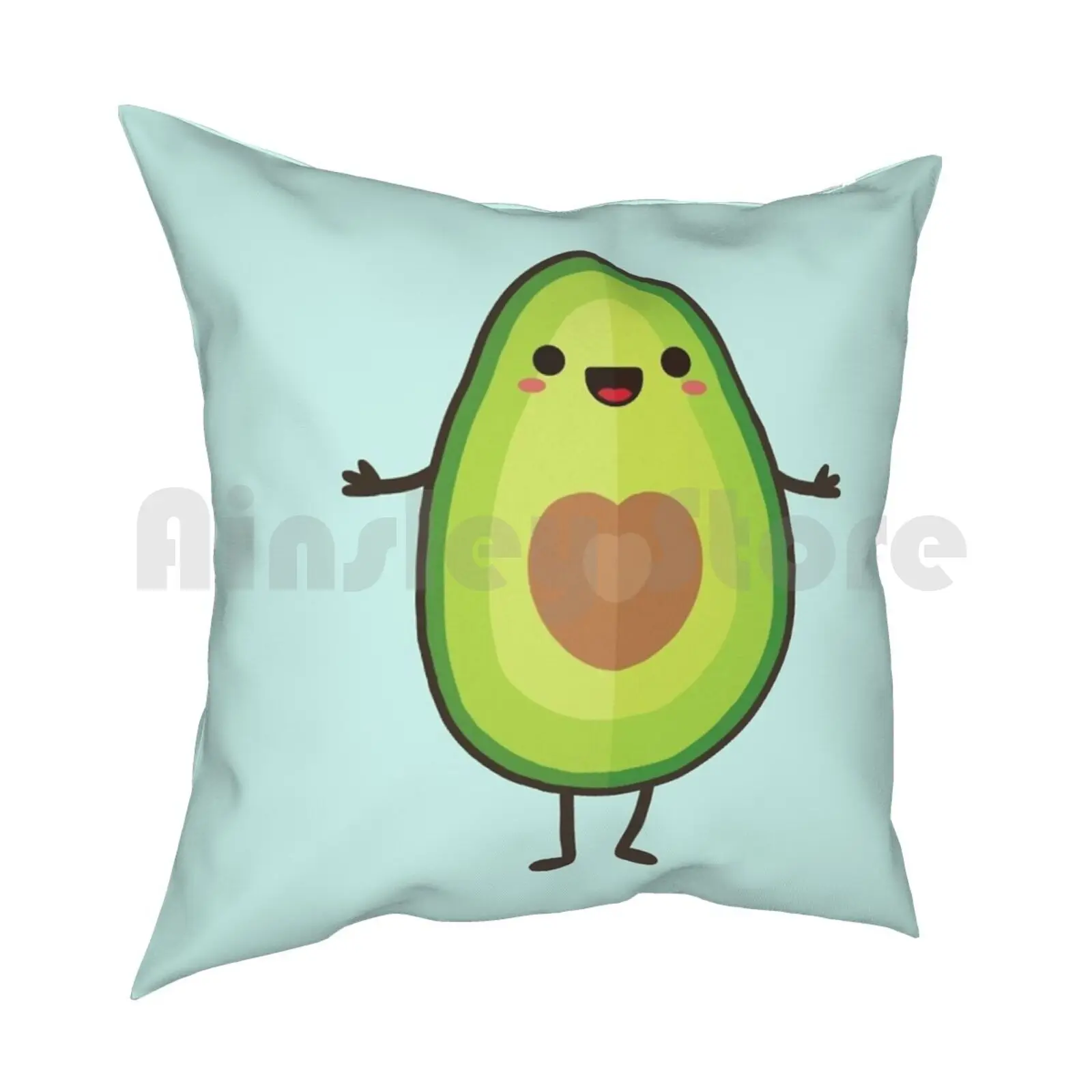 Avo-Cuddle ? Pillow Case Printed Home Soft Throw Pillow Digistickie Daisy Beatrice Avocado Avo Green Heart Love Cuddle