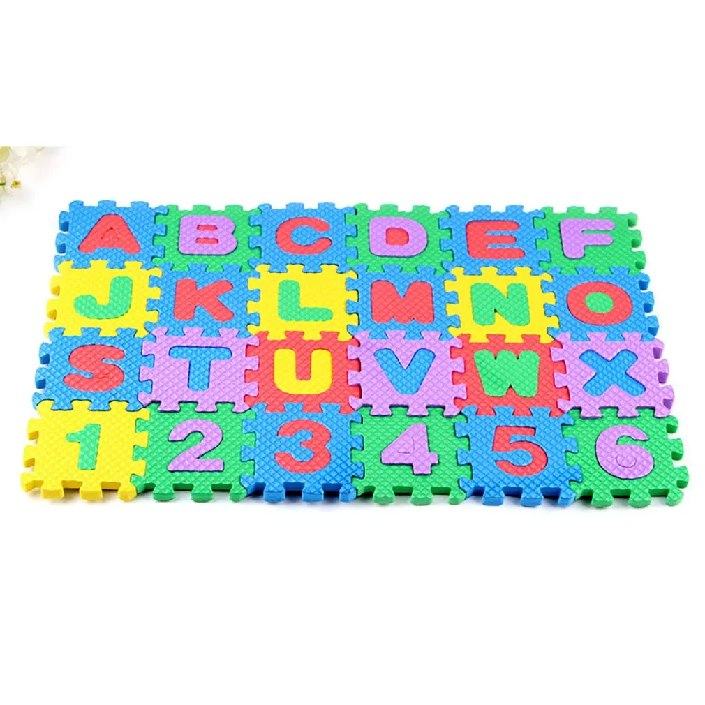 36pcs/Set Children Alphabet Letters Numerals Puzzle Colourful Kids Rug Play Mat Soft Floor Crawling Puzzle Kids Educational Toys