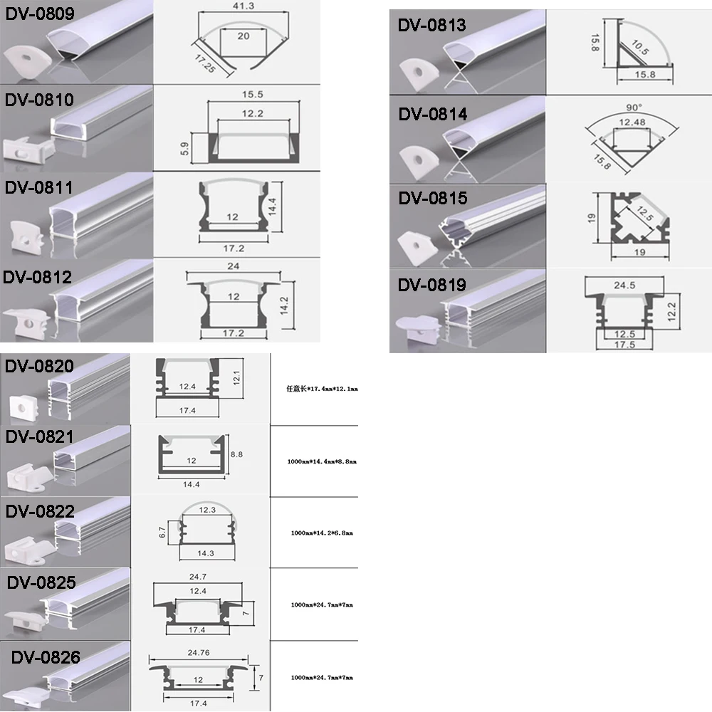 

tri-styles Shaped Aluminium LED Bar Light Channel Holder aluminum profile housing aluminum channel For LED Strip