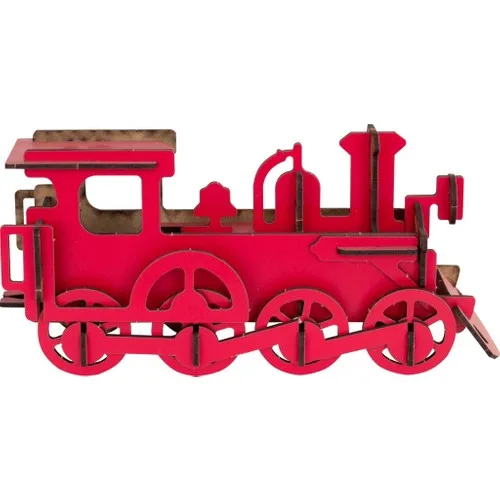 Joy And Toys 3D Wooden Puzzle Train Red