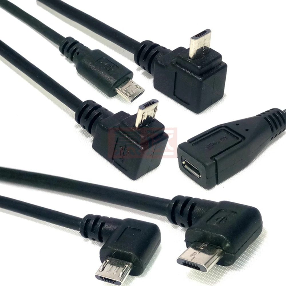 

Micro USB 2,0 5Pin Männlichen zu Weiblichen zu Verlängerung stecker Adapter Lange stecker Stecker 90 Grad Rechts & Links & up &