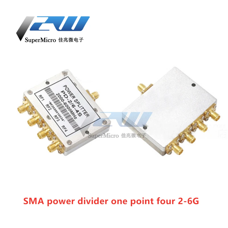 SMA Microstrip Power Splitter 1 to 4 RF Microstrip Power Splitter 0.5-8G SMA RF Combiner WIFI 2-6G Power Splitter 500-6000MHz