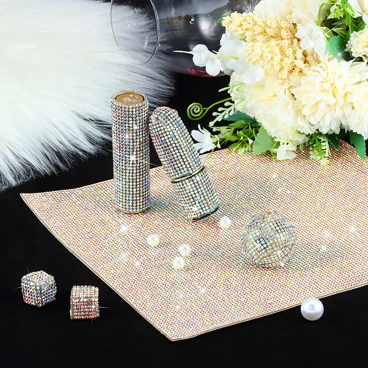 24*40CM Rhinestones Sticker Self Adhesive Car Decoration Glitter Gem Art Crafts DIY Phone Case Cold Fixation Rhinestones