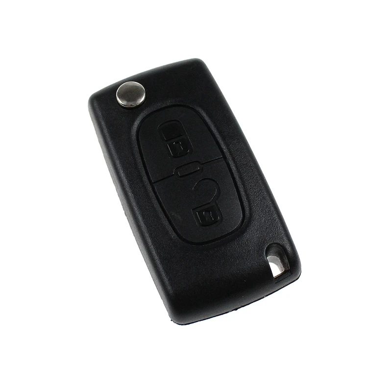 LARBLL New 2 Buttons Flip Key Case Blank Shell With Groove For Peugeot 107 207 307 307S 308 407 607