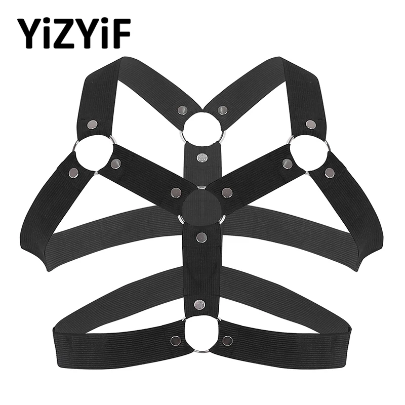 Men Sexy Lingerie Nylon Body Chest Harness Belts Elastic Shoulder Straps Night Party Clubwear Costumes Chest Suspenders Harness