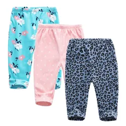 Calça infantil de malha de algodão para bebê, perneiras infantis, recém-nascido infantil, menino, menina, primavera, verão