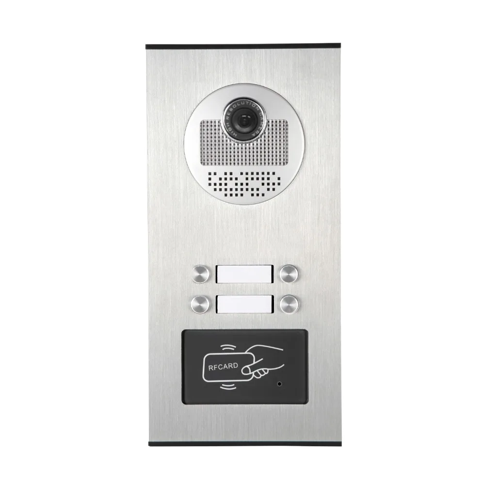 4 Units Apartment intercom system Video Door Phone Door Intercom Aluminum Alloy Camera 7" Monitor video Doorbell 5-RFID Card