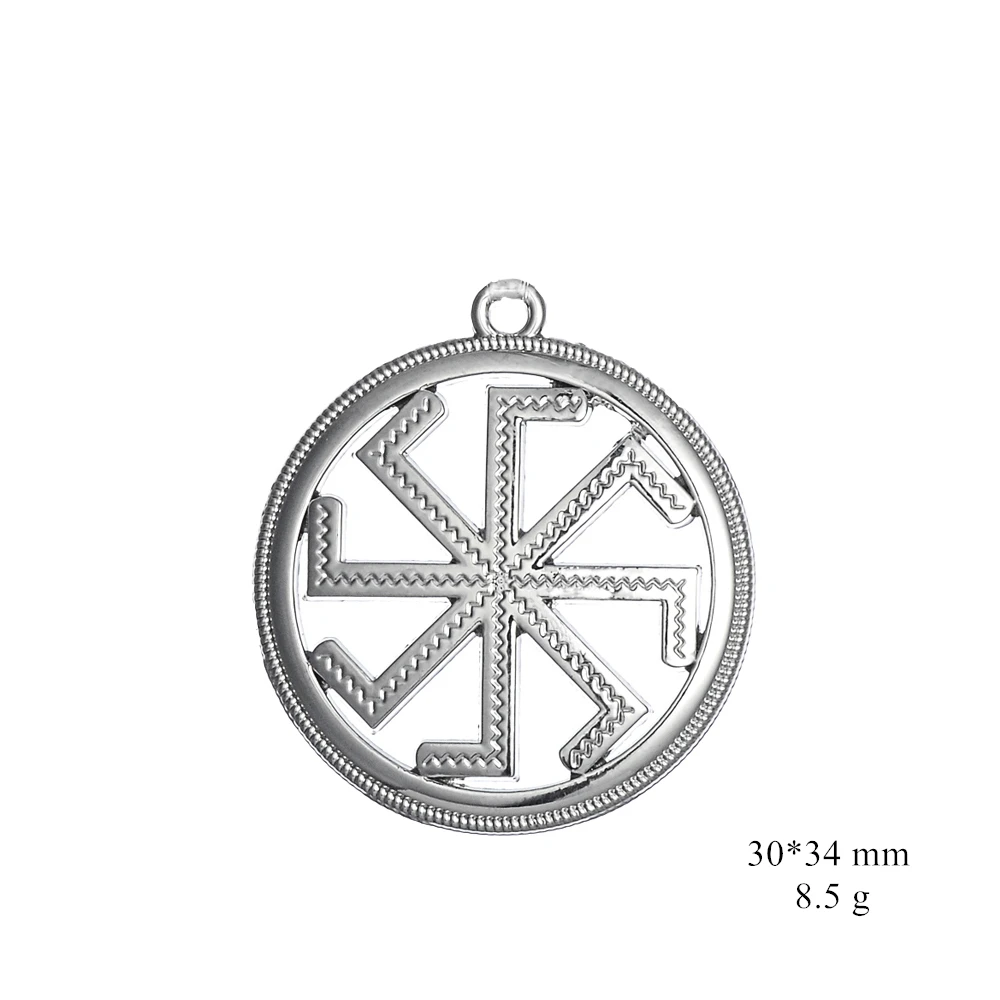 Dawapara Slawisches Kolovrat-Symbol Anhänger Klassische Ethnische Vintage DIY Charms für Frauen Zubehör Metallanhänger Schmuck – Detail 5