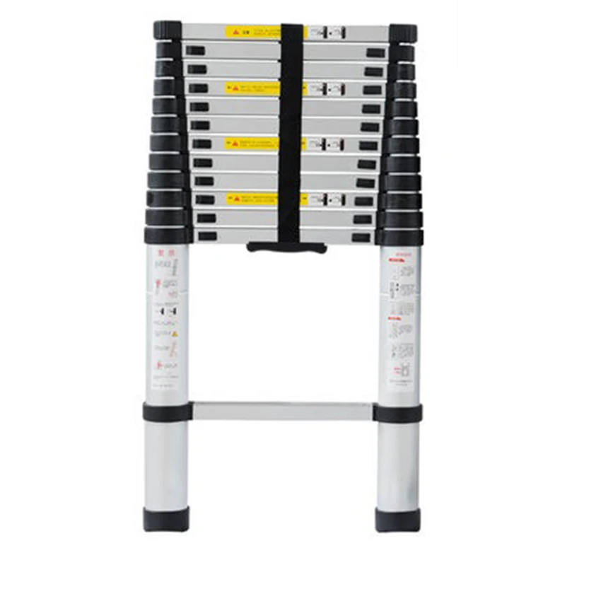 Portable Safety Extension Ladder Thick Aluminum Alloy Single-sided Straight Ladder Household 3.2 Meters 11-Step Ladder