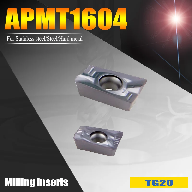 

BAP/RAP300R/400R Face milling cutter head carbide inserts APMT1135PDER APMT1604 hard alloy R0.8mm milling insert for metal steel