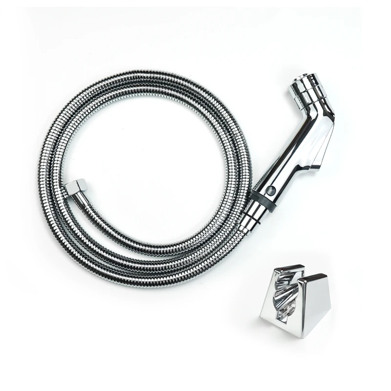 Chrome Polished 2 Function Handheld Bidet Spray Shower Set ABS Toilet Sprayer Cloth Diaper Bidet Sprayers Shower Spray Shattaf