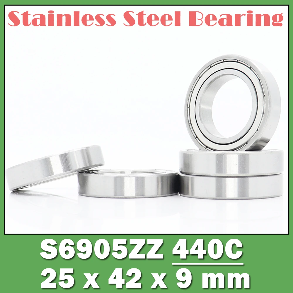 S6905ZZ Bearing 25*42*9 mm ( 5 PCS ) 440C S 6905 Z ZZ S6905 Stainless Steel S6905Z Ball Bearings