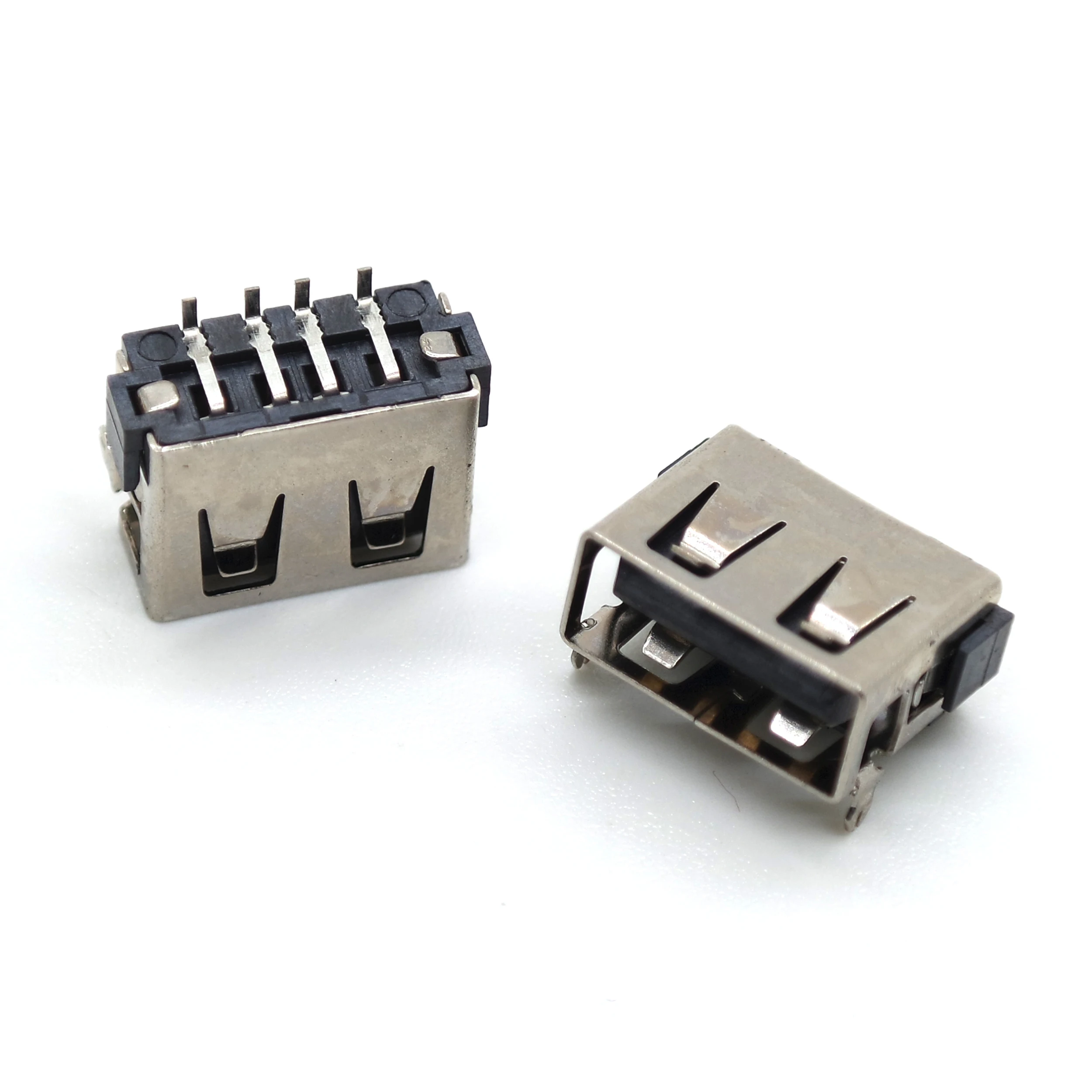 10PCS USB female connector AF10 straight pin front 2 pin a type USB 90 degree horizontal 4P patch 6.3h socket