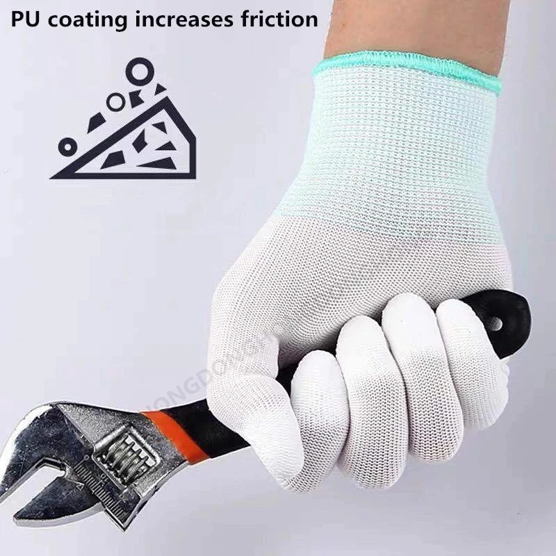 6-30 pairs of nitrile safety coated work gloves, PU gloves and palm coated mechanical work gloves, obtained CE EN388