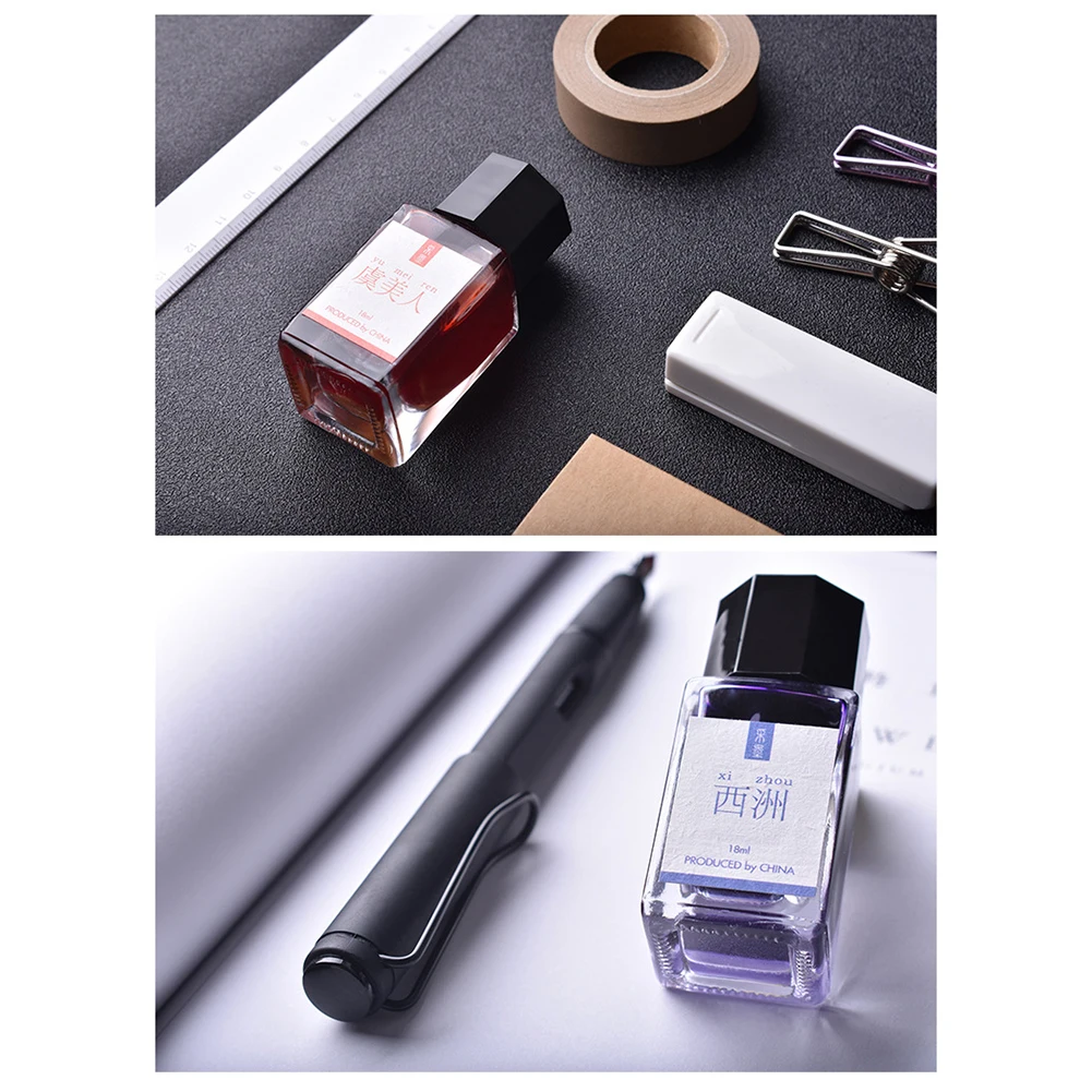 18 مللي حبر سائل ملون ناعم كوميكس قلم حبر خرطوشة إعادة التعبئة القلم الكربون مكتب طلاب المدارس لوازم مكتبية