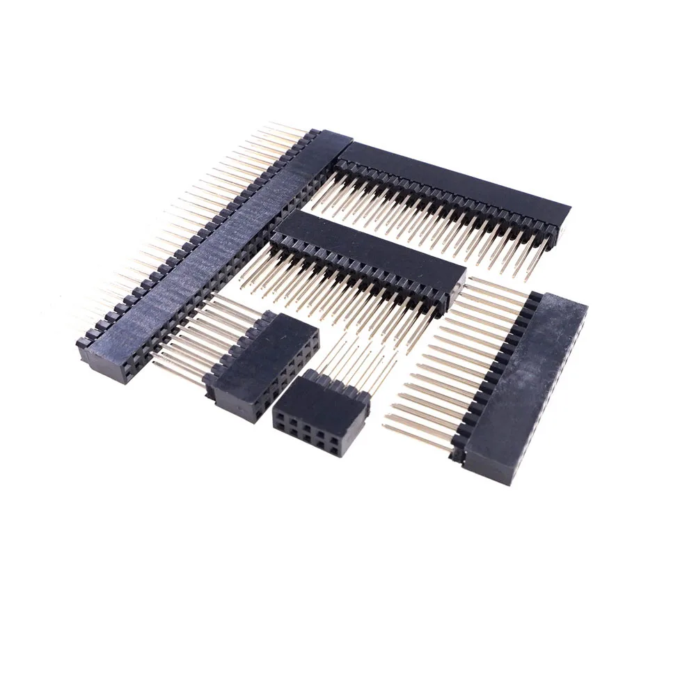 5 Pcs PC104 Header Female Pin 10 16 20 30 32 40 64 80 Socket 2.54 Pitch Length 12 MM Strip Dual Row Straight Stack