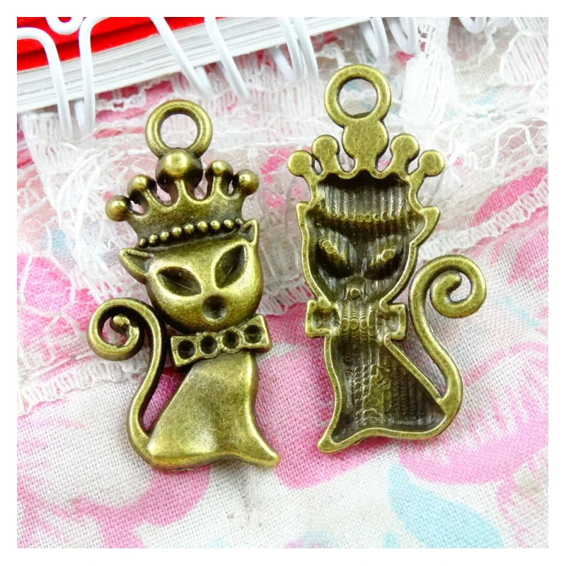 50 PCS 31*15MM Vintage Metal Zinc Alloy Antique Bronze Plated Fox Pendant Charm For Jewelry Making