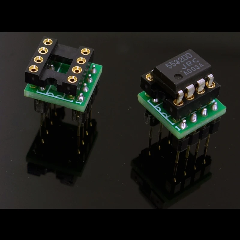 DIP8 Dual Op Amp Conversion เดี่ยวเครื่องขยายเสียงบอร์ด DIY Gold-Plated เชื่อมชิป IC คณะกรรมการการเปลี่ยนแปลง