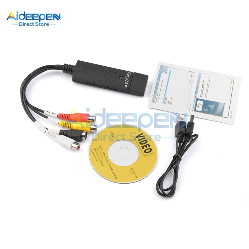 USB 2.0 Video Capture Card 4ช่องทีวี DVD VHS Audio PC การ์ดจับภาพ TV Video DVR Converter สนับสนุน WIN8 WIN10