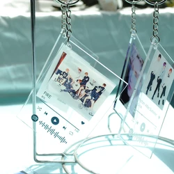 1pcs Small Gift Card with Keychain Custom Music Song Print Clear Acrylic Card Souvenir Cards