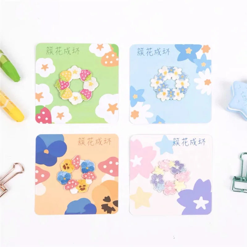 AHYONNIEX  Flower Embroidery Patches for Bag Jeans Strawberry Pancy Daisy Cherry Iron On Patches for Clothes Embroidery Emblem