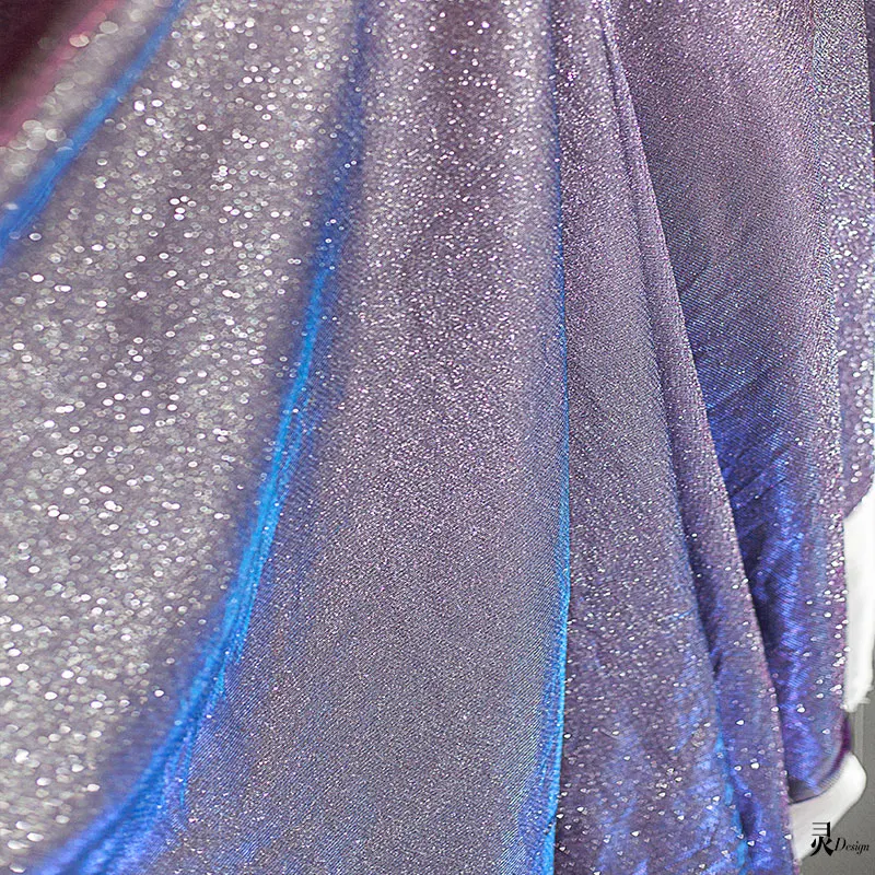 Dream Reflective Laser Cloth Starry Sky Magic Color Bright Elastic Fabric Creative Wedding Dress Fabric