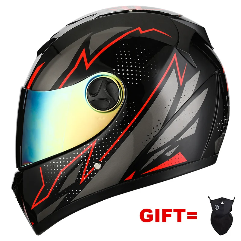 

Free Gift DOT Approved Full Face Motorcycle Helmet With Dual LensRacing Casco Casque Moto Double Lens Visors