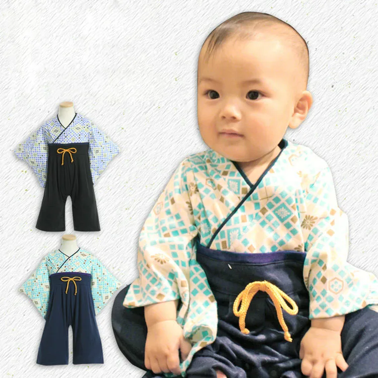 Japanese Kimono Baby Boy Cotton Kids Rompers Newborn Infant Clothing Set Children Overalls Random Style Jumpsuit Costumes ZL606