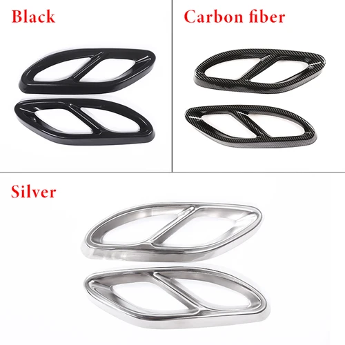 Imagen 2 del producto Para Mercedes Benz A B C E GLA GLC GLE GLS CLS clase de acero inoxidable silenciador de escape trasero cubierta de tubo embellecedor marco de garganta trasera