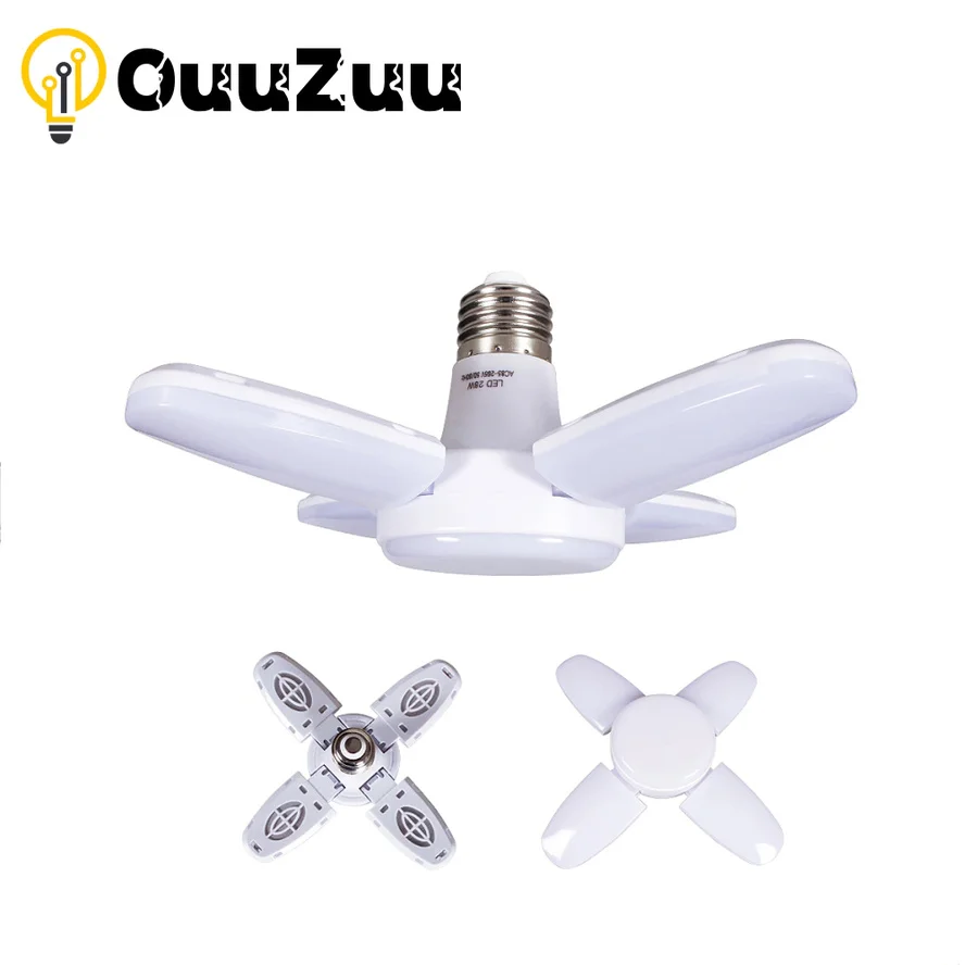 

Led E27 LED Bulb Light Fan AC 220V 110V Bombilla 28W Foldable Led Lights Bulb Lampada for Home Ceiling Light Panel Room Decorate