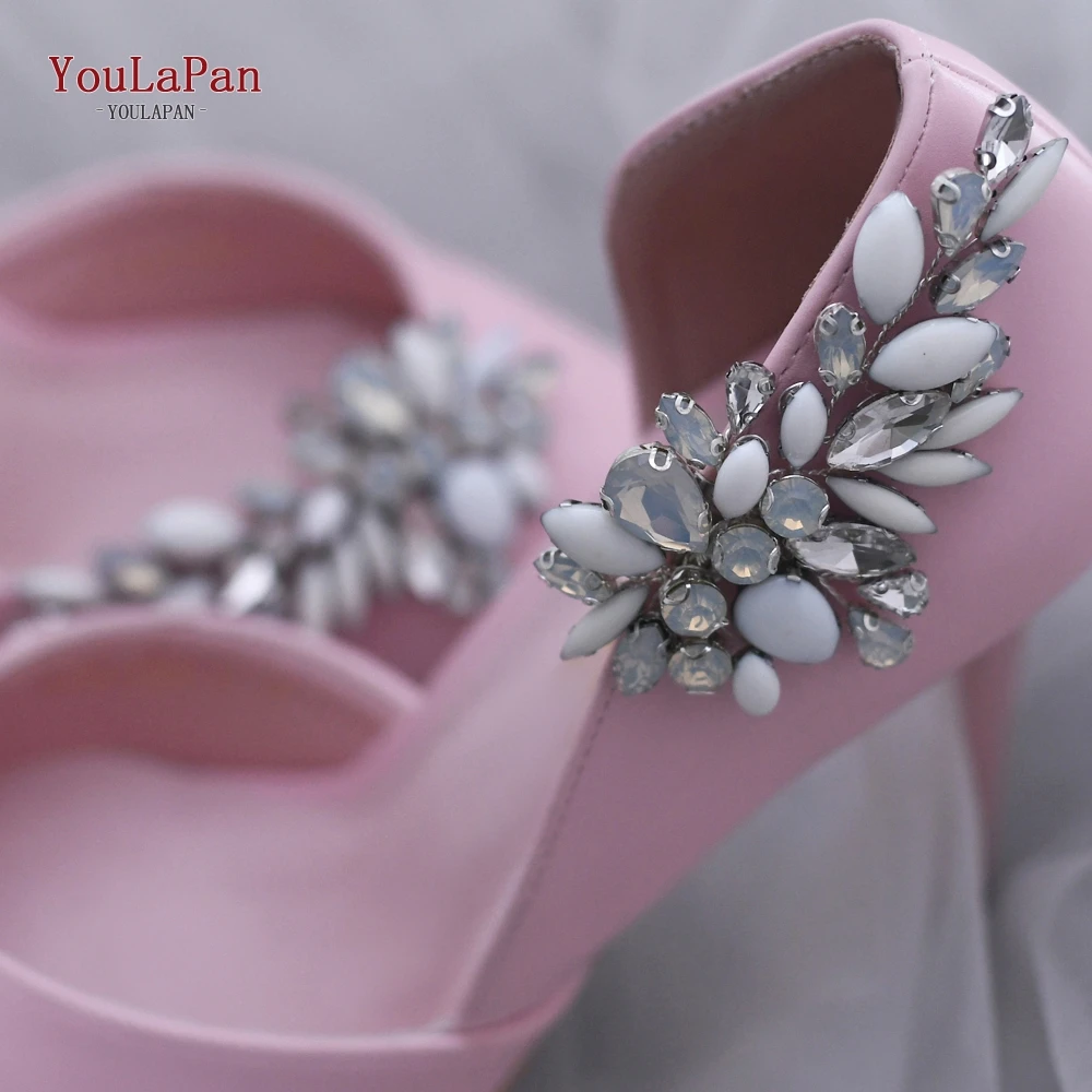 YouLaPan X19 1 Pair Rhinestone Shoe Clips Crystal Charm Flower Decorative Shoe Clip  Wedding Shoes Accessories Diy Shoe Clip