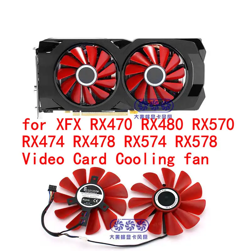 New Original Graphic card cooling fan for  RX470 RX480 RX570 RX474 RX478 RX574 RX578 Diameter 85MM Pitch 39x39x39MM