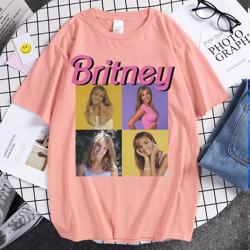 2021 Couple T Shirt  Hot Sale Britney Spears Beautiful Photo Cartoon Summer Cotton Tops Ulzzang Fashion Tees Style Trip T-shirts